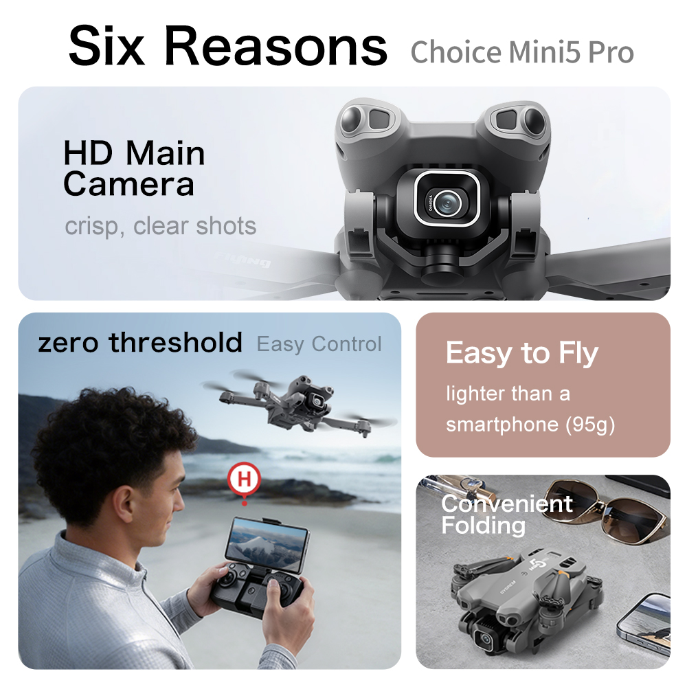 Original Mini 5 Drone 8K HD Du - Drone Camera Vlog review and price